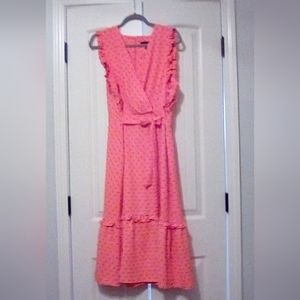 Clover & Sloan Sleeveless Dress Coral Print
